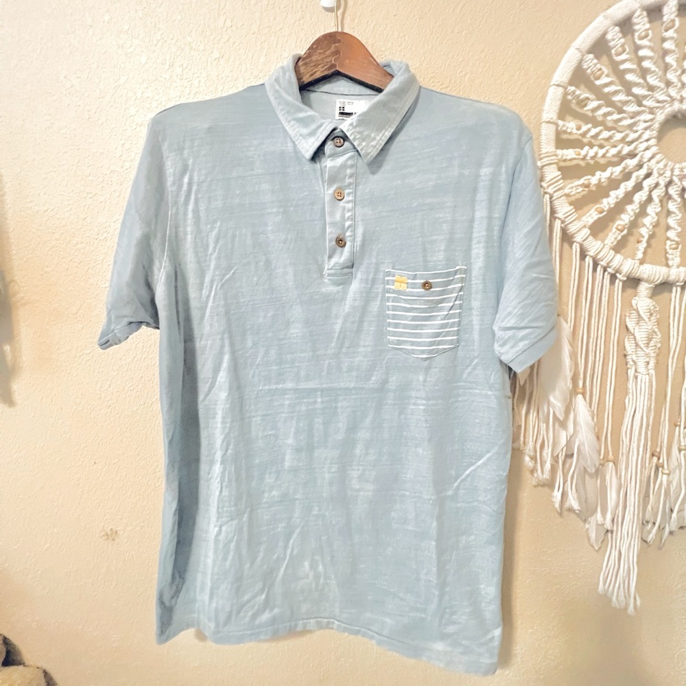 Insight Men’s Blue Front Pocket Dress collar Shirt